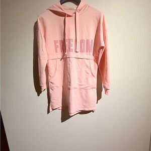 Pink Hoodie with 'Freedom' Print
